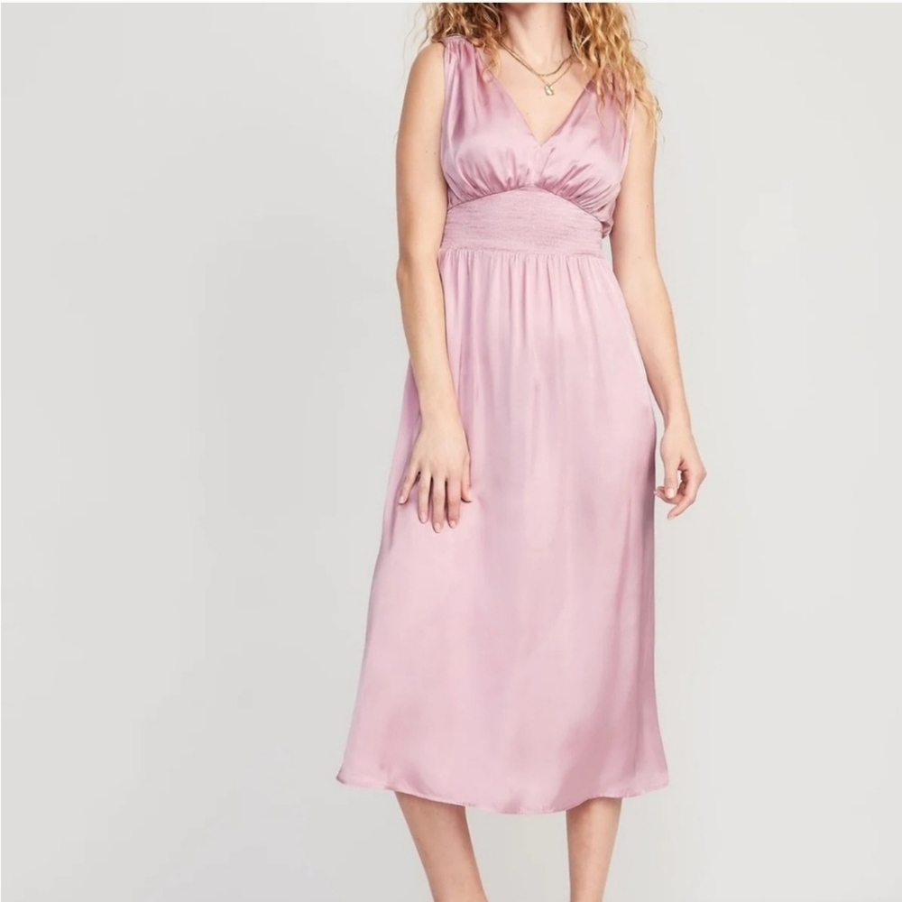 Old Navy Waist‎ Defined Tie-Back Satin Maxi Dress